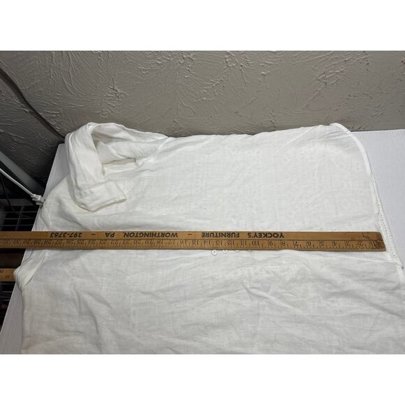 Womens J Jill love Linen Lace Cut Out Front Linen Button Shirt Cover Up Size XL - Picture 6 of 7